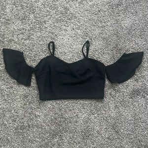 SHEIN ruffled sleeve crop top